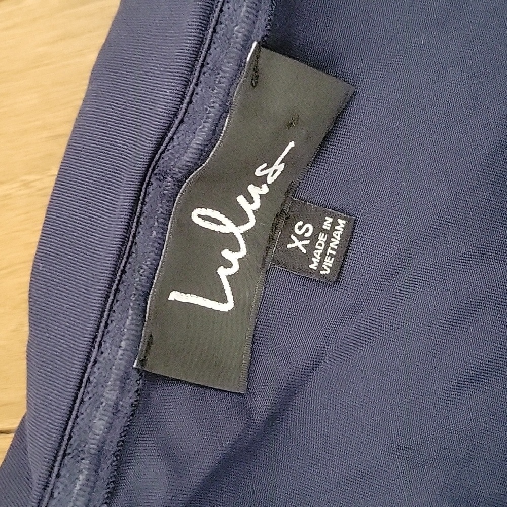NWT Lulus Destined for Chicness Navy Blue One-Shoulder Romper XS - Picture 4 of 7